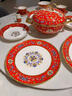 永豐匠琺瑯彩餐具套裝景德鎮(zhèn)高端骨裝餐具整套紅色結(jié)婚喬遷家用碗套裝 伯爵紅金琺瑯彩 套裝 80頭 曬單實(shí)拍圖