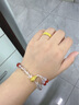 中國黃金（CHINA GOLD）黃財神鴻運招財時(shí)尚手鏈女白水晶足金手串紀念日生日禮物送女朋友 三通葫蘆白水晶手串 曬單實(shí)拍圖