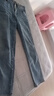 京東京造牛仔褲女夏季高腰彈力法棍煙管褲顯瘦直筒九分褲子女裝 藍(lán)色 M 曬單實(shí)拍圖