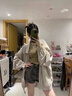 JAVC春秋季外套女學(xué)生日系原宿風(fēng)復(fù)古風(fēng)bf翻領(lǐng)工裝寬松戶外休閑夾克潮 米杏色 M 建議 95-110斤 曬單實(shí)拍圖