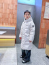 雪中飛兒童羽絨服2025新款女童冬裝大童男童工裝風外套加長及膝防寒服 暖米色 140 曬單實拍圖