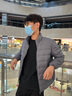 羅蒙【早秋輕羽絨】男士立領(lǐng)輕薄羽絨服2025秋季新款寬松純色外套 灰藍【立領(lǐng)款】 M (170) （建議100-120斤） 曬單實拍圖