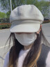 JIOESC八角貝雷帽子女2025新薄款秋冬季大頭圍白色百搭顯臉小報童畫(huà)家帽 米色  （54-58cm）一般都能戴 曬單實(shí)拍圖
