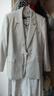 尚都比拉高級(jí)感西裝套裝女秋季通勤西服外套松緊腰褲子兩件套 淺卡其 L  曬單實(shí)拍圖