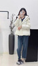 鴨鴨（YAYA）泡芙羽絨服女士冬季新款短款時尚休閑小個子鴨絨面包服韓版外套 米色 M 曬單實拍圖