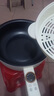 小米生態(tài)鏈同款電炒鍋炒煎燉煮一體多功能不粘鍋電煮鍋家用電鍋蒸煮炒煎電熱火鍋 智能24CM【黑陶晶內膽】 曬單實(shí)拍圖