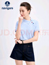 納維凱爾意大利小帆船女設計感翻領(lǐng)T恤斜扣短袖POLO衫2325525515 淺藍 XL  曬單實(shí)拍圖