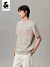 杰克·瓊斯（JACK&JONES）男裝短袖t恤男夏季新款潮流100%純棉休閑半袖T恤男士刺繡純色短袖 C02 倫霧灰 M 175 曬單實(shí)拍圖