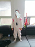 皮爾卡丹（pierre cardin）女童套裝運(yùn)動(dòng)春裝2025新款兒童洋氣網(wǎng)紅休閑時(shí)髦春秋中大童兩件套 米白拼玫紅條 140cm(140cm) 曬單實(shí)拍圖