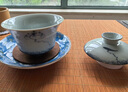 金鑲玉蓋碗功夫茶具泡茶碗手抓壺描金羊脂玉瓷 山水白瓷描金蓋碗 曬單實(shí)拍圖