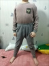 WVSV男女童秋冬款青少年胖童純棉保暖內(nèi)衣套裝中大童加肥加大秋衣秋褲 藏青色 套裝七星 130 130cm 男款沒有130碼 曬單實(shí)拍圖