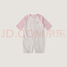巴厘小豬新生嬰兒兒衣服a類純棉爬爬服夏季長袖薄款空調(diào)服睡衣寶寶連體衣 藕粉 73cm 曬單實(shí)拍圖