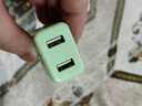 德力普 蘋(píng)果安卓充電器5V2A快充單雙口USB充電頭適用iphone華為小米等品牌手機平板手表環(huán)藍牙耳機適配器 雙口USB充電頭【抹茶綠】 曬單實(shí)拍圖