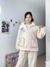 韞舜睡衣女秋冬季加絨加厚2024年款拉鏈卡通法蘭絨冬天家居服秋衣套裝 美樂(lè )迪L[100-120斤] 曬單實(shí)拍圖