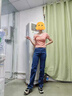 浪莎牛仔褲女春秋季高彈修身顯瘦打底鉛筆褲女高腰垂感直筒休閑褲子女 復古藍 -春秋款 28 (建議101-120斤) 曬單實拍圖