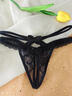 顏蓓薇莫代爾情趣性感蕾絲女內褲開(kāi)叉短褲低腰女高顏值純欲風(fēng)免脫丁字褲 3239黑色 1條 M 【80-130斤】 曬單實(shí)拍圖