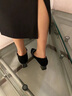 UNITESWAY單鞋女2025秋季新款羊反絨尖頭女鞋軟底舒適粗跟顯瘦防滑皮鞋女 單里5公分 35 曬單實(shí)拍圖