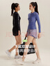 李寧（LI-NING）泡溫泉游泳衣女士長袖防曬專業(yè)泳衣分體沙灘潛水沖浪服0021藍(lán)XL 曬單實拍圖