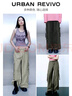 UR2025春季新款女裝街潮工裝風(fēng)多口袋寬松闊腿褲UWV640027 墨綠 XS 曬單實拍圖