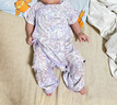 DOMIAMIA嬰兒連體衣新生兒衣服0-3個(gè)月夏天薄款空調服寶寶哈衣護肚爬服 蔓花密語(yǔ) 【短袖】 73cm （建議6-12月身高66-75cm） 曬單實(shí)拍圖