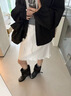 蜘蛛王真皮瘦瘦靴子女2024今年流行的襪靴小短靴秋冬歐貨洋氣小踝靴黑色37 曬單實(shí)拍圖