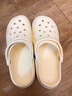 名創(chuàng)優(yōu)品（MINISO）洞洞鞋男女夏季外穿沙灘涼鞋防滑厚底踩屎感包頭涼拖鞋白色38-39 曬單實(shí)拍圖