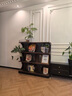 朗程實木書柜哈迪德書架客廳復(fù)古展示柜沙發(fā)邊柜家用半墻柜子一體靠墻 【進口實木生態(tài)板】隱秘黑80*30 曬單實拍圖