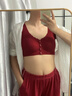 貓人前扣媽媽內(nèi)衣女中老年專用聚攏收副乳防下垂背心式秋冬保暖文胸罩 安可拉紅 L （建議95-115斤 34/75ABC) 曬單實(shí)拍圖