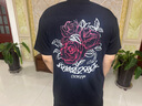 POUM男裝聯(lián)名玫瑰印花T恤男春秋新款設計感港風(fēng)潮牌寬松情侶短袖上衣 NJN-S8黑色 3XL 曬單實(shí)拍圖