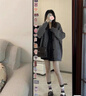 矜持范毛衣女粉色jk針織開衫外搭v領(lǐng)長袖上衣女寬松慵懶毛衣披肩外套 奶奶灰 M 【80-100】 曬單實拍圖