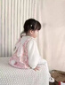 迪士尼寶寶嬰兒連衣裙新款女童三件套長袖寶寶裙子公主可愛春秋洋氣兒童套裝 粉色 長耳朵兔裙+小熊褲白 66 建議3-6個月10斤-13斤 曬單實拍圖
