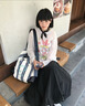 SAME FLOW 劉宇寧同款 小丑花園水彩印花上衣女秋新款寬松針織長袖T恤透氣 白色 S 曬單實拍圖
