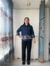 俞兆林媽媽裝2025春秋季新款牛仔襯衣大碼薄外套奶奶裝襯衫女長(zhǎng)袖上衣服 牛仔藍(lán) XL  (建議90-105斤) 曬單實(shí)拍圖