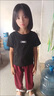 G.DUCKKIDS女童套裝夏季2025新款兒童純棉短袖褲子中大童女孩洋氣兩件套衣服 黑T恤+酒紅褲【黑色】 140 適合130-140cm年齡9-10歲 曬單實(shí)拍圖