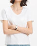 森馬（Semir）短袖t恤女涼感抗菌正肩修身2025夏顯瘦V領(lǐng)白色打底衫109325100002 曬單實(shí)拍圖
