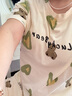 浪莎女士睡裙女帶胸墊100%棉夏季睡衣中長裙短袖圓領(lǐng)套頭家居服 曬單實(shí)拍圖