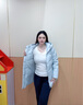 波司登（BOSIDENG）25新款冬季羽絨服女短款連帽加厚90絨百搭保暖外套B250245128 天藍(lán)愛心印花9W38 S 160/88A 體重約100-110斤 曬單實拍圖