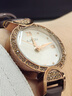 AJIDOU生日禮物阿吉豆手表女小圓盤(pán)復古表優(yōu)雅通勤女神牛皮革表帶腕表 咖啡色 25mm 曬單實(shí)拍圖