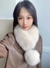 恒源祥圍巾女冬季大毛球狐貍毛圍脖真毛女毛毛圍巾磁鐵吸扣毛領(lǐng)子皮草 杏米色 曬單實(shí)拍圖