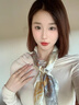DHKZSTE絲巾女桑蠶絲真絲70方巾圍巾母親節(jié)送女友老婆媽媽長輩生日禮物 熱帶叢林 高級感輕奢&風(fēng)時尚百搭 曬單實拍圖