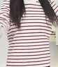 熱風(fēng)女士條紋長(cháng)袖t恤2025年新款潮流寬松女裝顯瘦純棉內搭長(cháng)T恤衫上衣 21紅白 M 曬單實(shí)拍圖