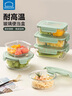樂扣樂扣飯盒微波爐加熱專用玻璃碗帶蓋上班族帶飯便當(dāng)盒大容量圓形保鮮盒 曬單實(shí)拍圖