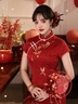 聽月小筑【紅袖添香】原創(chuàng)女春夏婚服敬酒服國風(fēng)新中式旗袍連衣裙 旗袍 現(xiàn)貨 M 曬單實拍圖