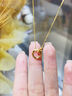 中國黃金（CHINA GOLD）莫比烏斯環(huán)黃金項鏈女足金雙環(huán)吊墜鉆石套鏈結婚送女朋友生日禮物 莫比烏斯環(huán)項鏈 約2.5g【鑲鉆石】 曬單實(shí)拍圖