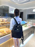古梵緹雙肩包女 2025新款牛津布背包休閑輕便旅行14英寸電腦包生日禮物 黑色 曬單實(shí)拍圖