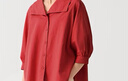 無(wú)印良品 MUJI IDEE 女式 強(qiáng)捻長(zhǎng)袖襯衫女士襯衣內(nèi)搭春秋GAD04C4S 深紅色 L （165/88A） 曬單實(shí)拍圖