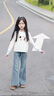 女童喇叭褲春秋2025新款兒童修身牛仔褲洋氣時(shí)髦女大童牛仔微喇褲 3019款牛仔喇叭褲 160 曬單實(shí)拍圖
