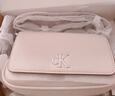 Calvin Klein女包25春夏新款通勤金屬字母翻蓋ck小巧單肩斜挎包禮物4K3134G WGY-月光白 OS 曬單實(shí)拍圖