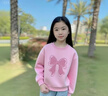 班納班納女童衛(wèi)衣秋季衛(wèi)衣2025新款兒童春秋款洋氣上衣大童女孩春裝衣服 N彩蝶紫+N花結(jié)粉 150 曬單實(shí)拍圖