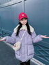 木木屋（mumuwu）品牌童裝女童棉服冬季兒童棉衣加厚保暖小女孩外套北方中大童棉襖 紫色 140 適合130-140cm年齡9-10歲 曬單實拍圖